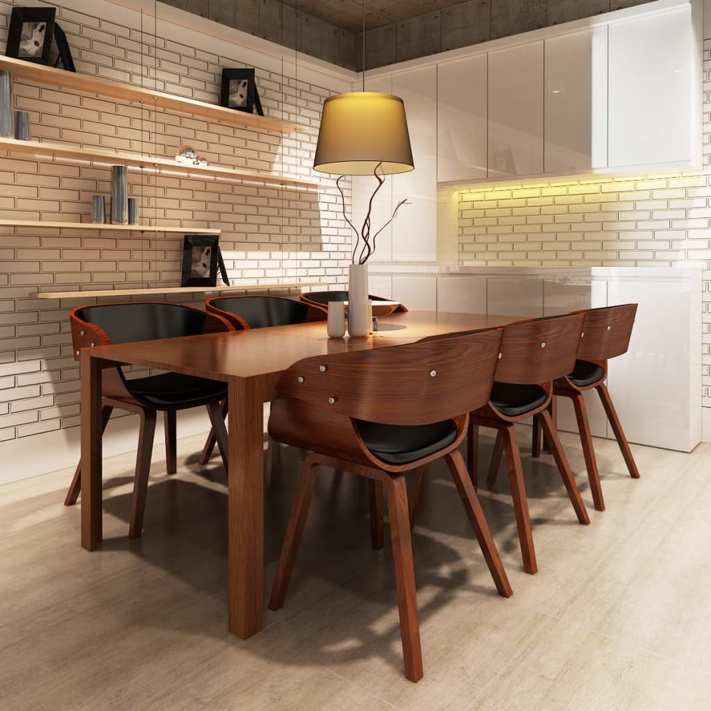 Sedie Da Pranzo 6 Pz Marroni In Similpelle