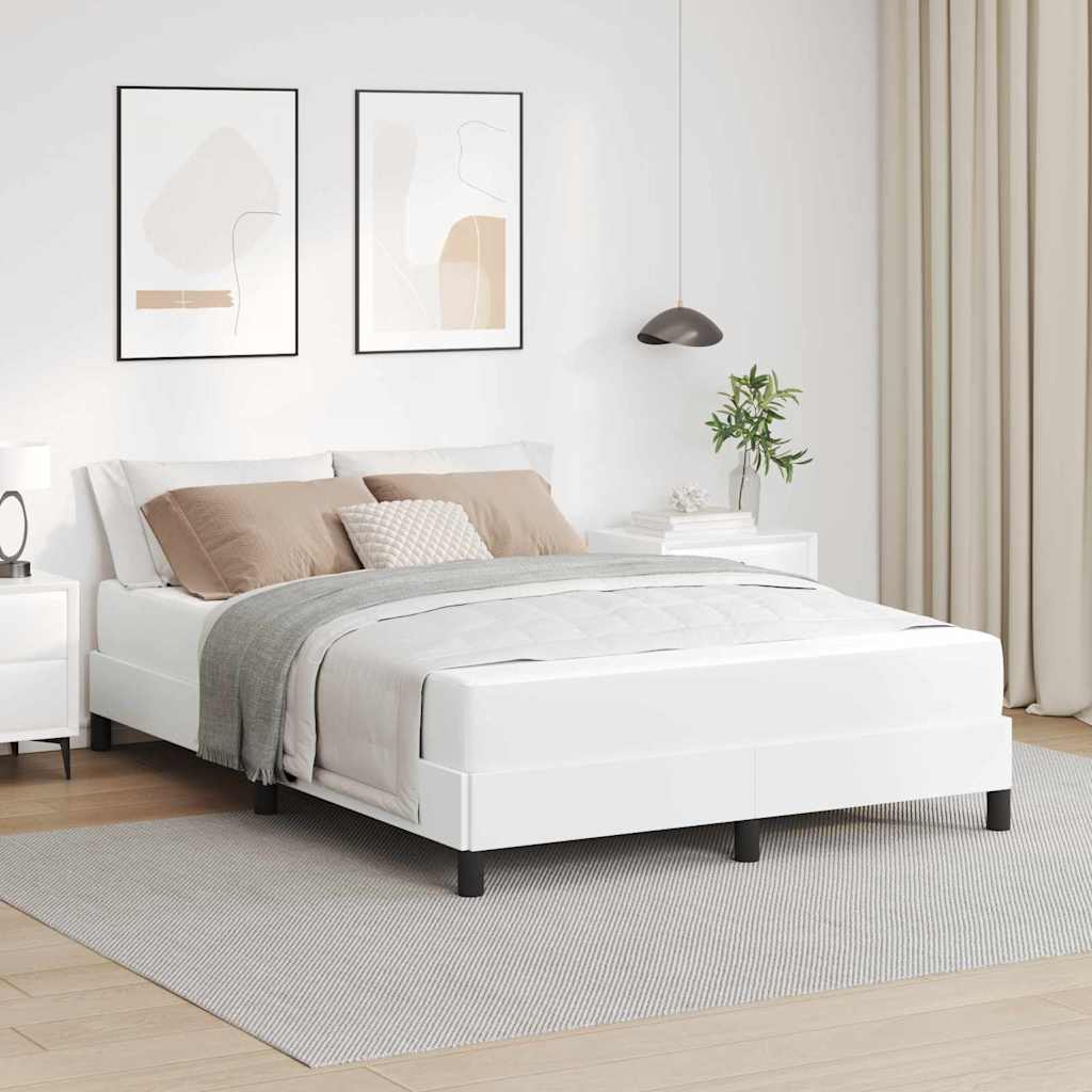Letto Altro Bianco Puro 140 X 200 Cm Pelle Sintetica
