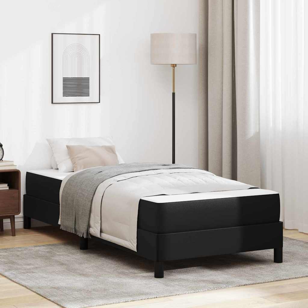 Letto Altro Nero 90 X 190 Cm Pelle Sintetica