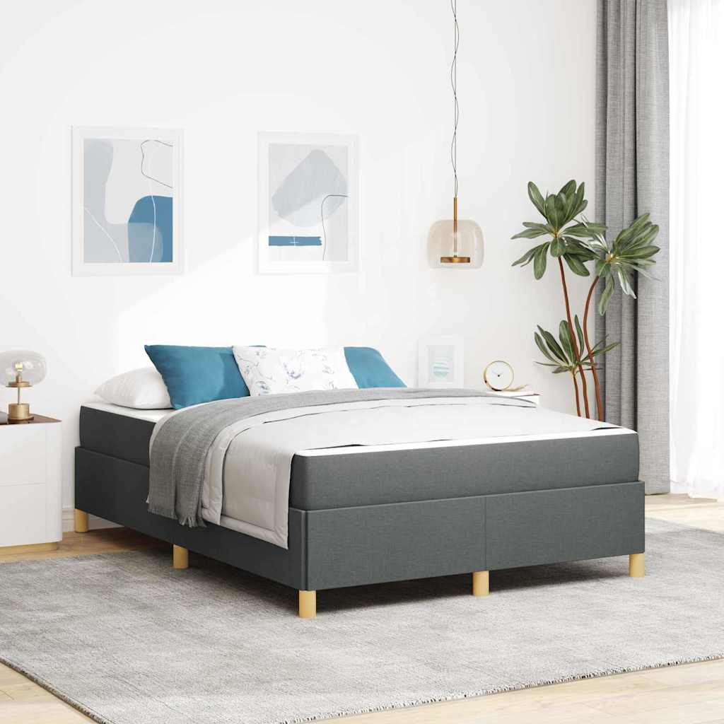 Letto A Molle Nero E Marrone E Bianco 160 X 200 Cm Tessuto