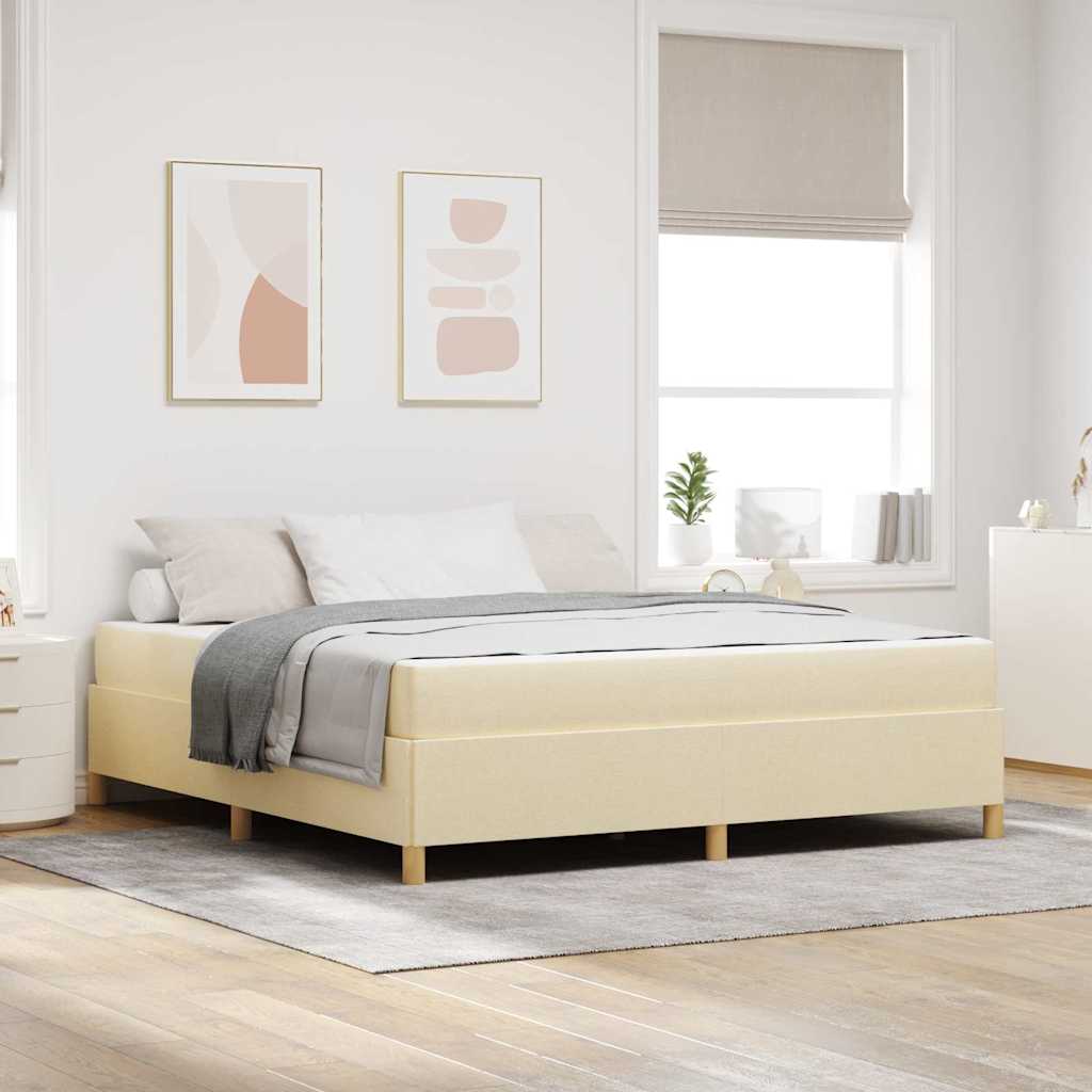 Letto A Molle Nero E Marrone E Bianco 180 X 200 Cm Tessuto