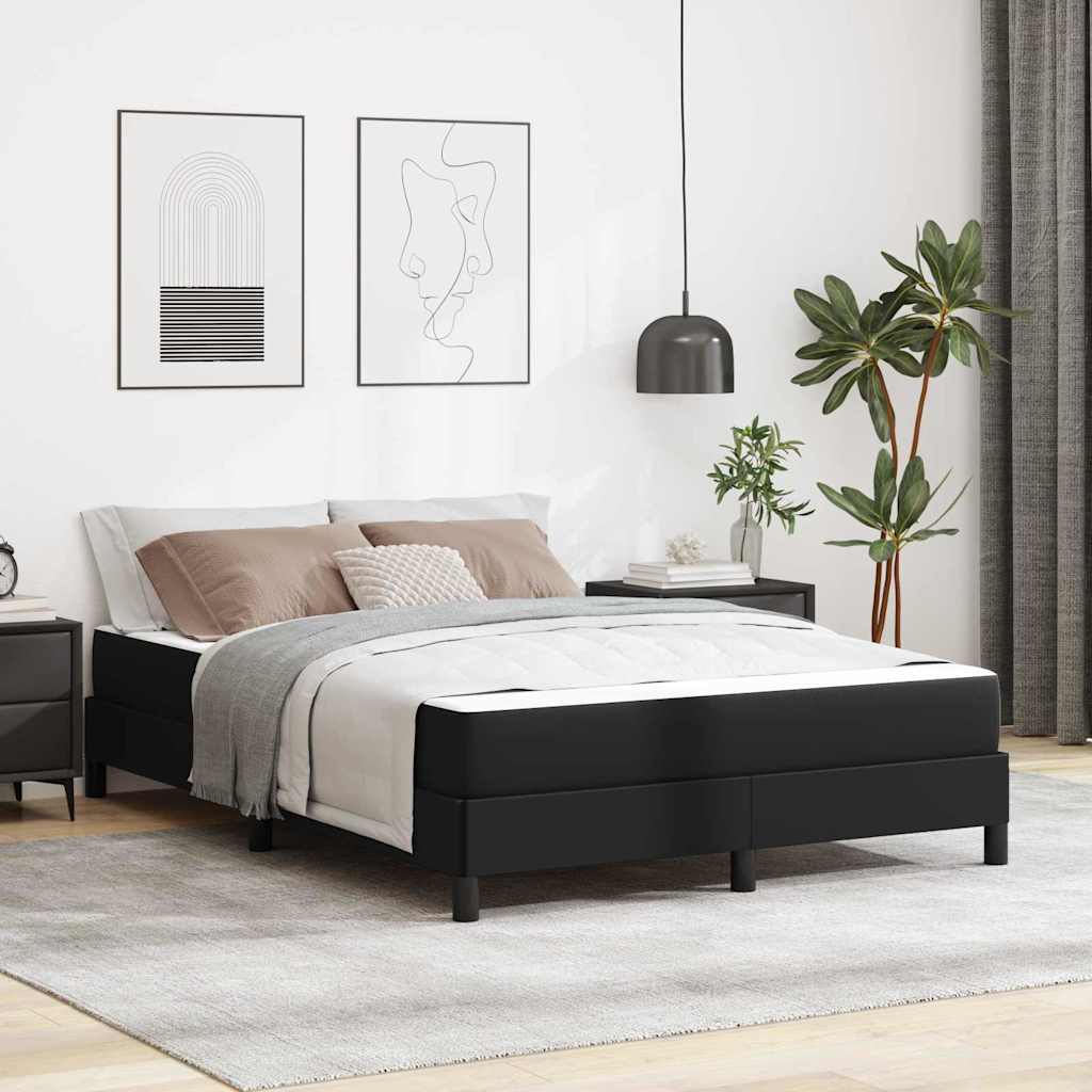 Letto Altro Nero 160 X 200 Cm Pelle Sintetica