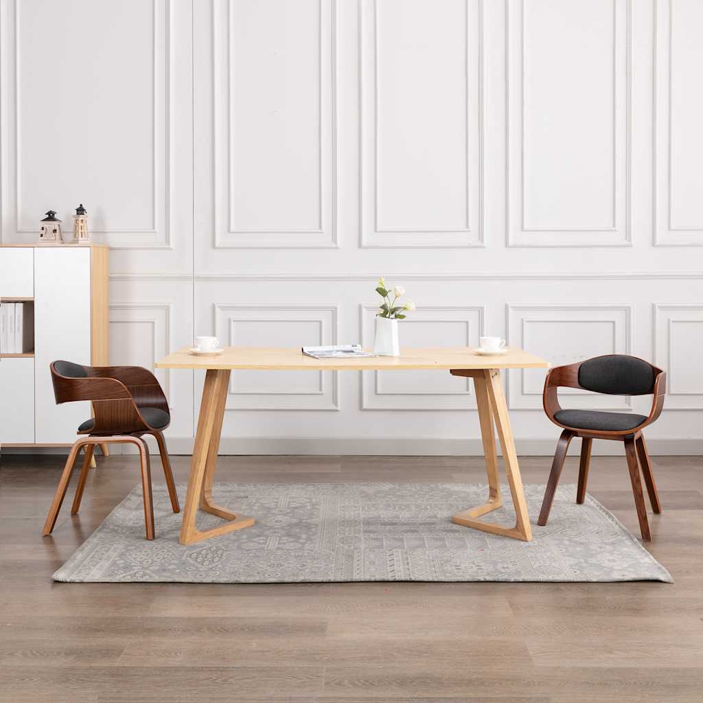 Sedie Da Pranzo 2 Pz Grigie In Legno Piegato E Tessuto Grigio