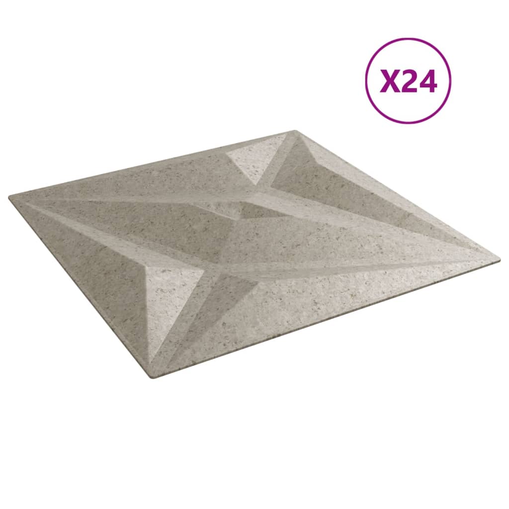 vidaXL Wandpaneele 24 Stk. Beton 50x50 cm XPS 6 m² Stern - Image 4