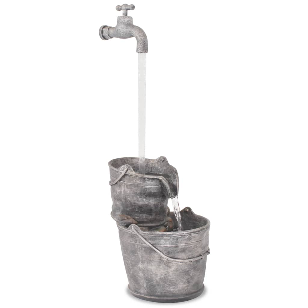 vidaXL Fontaine avec robinet et seaux Polyrésine