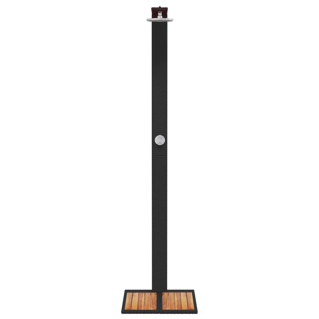 vidaXL Gartendusche Schwarz 50x55x224 cm Poly Rattan und Akazienholz - Image 5