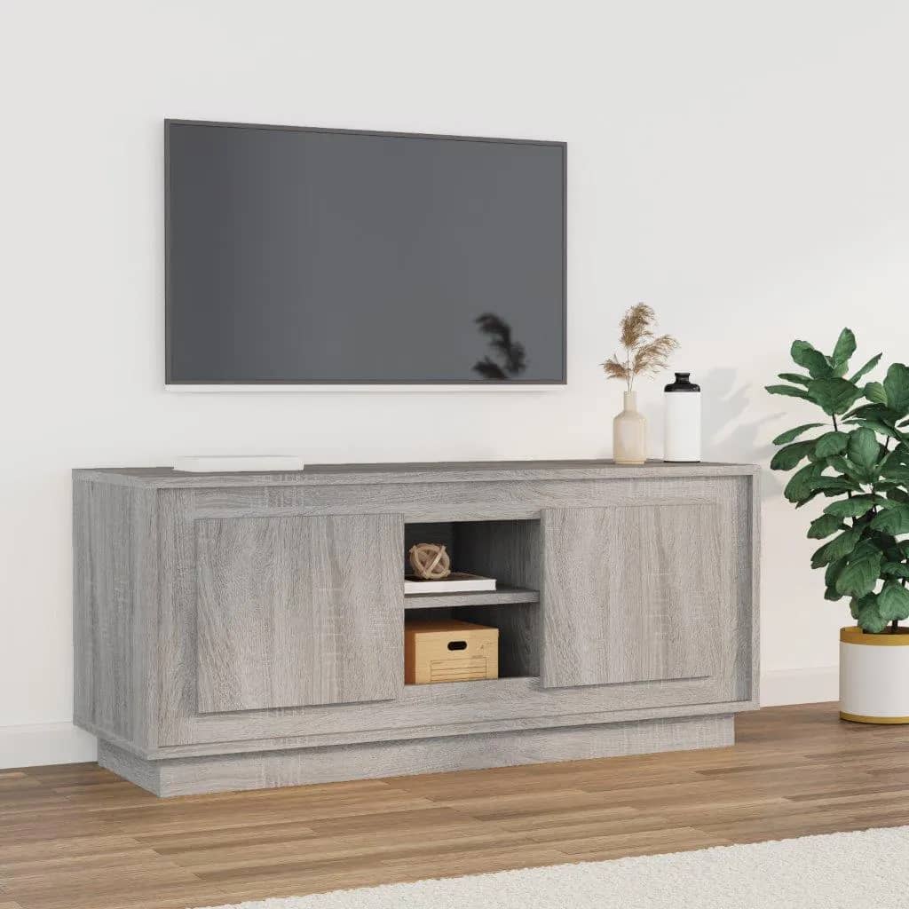 vidaXL Mueble para TV madera contrachapada gris Sonoma 102x35x45 cm