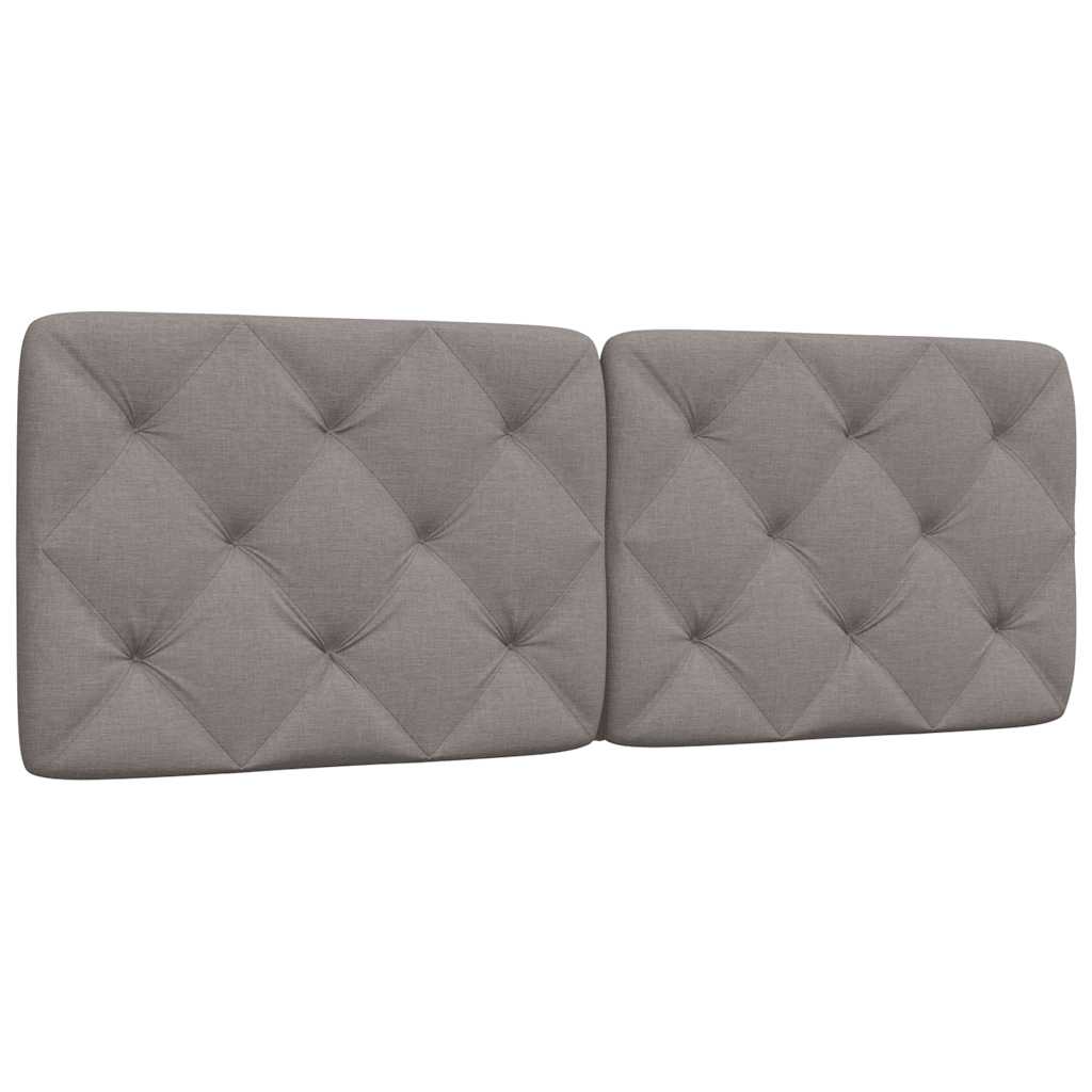 vidaXL Cabecero de cama acolchado tela gris taupé 140 cm