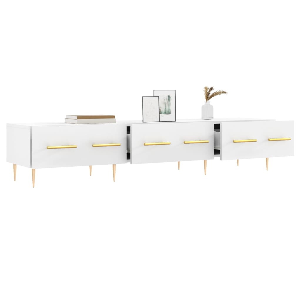 vidaXL Mueble de TV madera de ingeniería blanco 150x36x30 cm - Image 4
