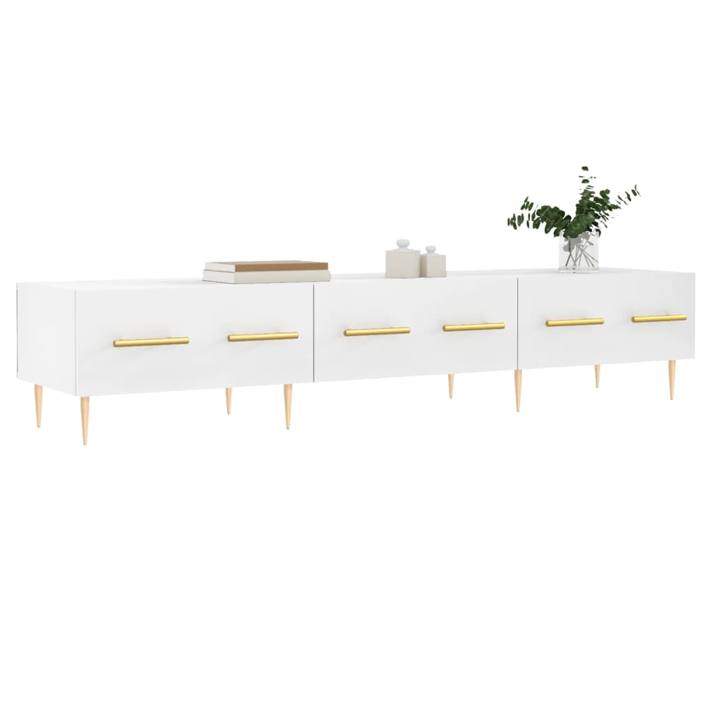 vidaXL Mueble de TV madera de ingeniería blanco 150x36x30 cm - Image 3