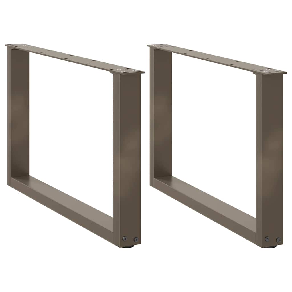 vidaXL Patas para mesa de centro en forma de U (2 unidades, acero natural, 70 x 42-43 cm)
