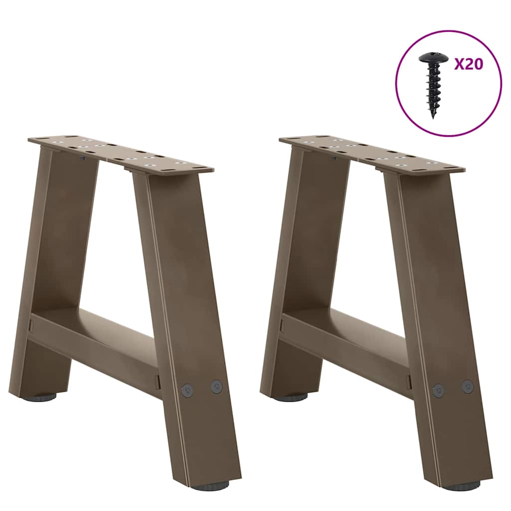 vidaXL Patas para mesa de centro en forma de A (2 unidades, 40 x 30-31 cm, acero) - Image 3
