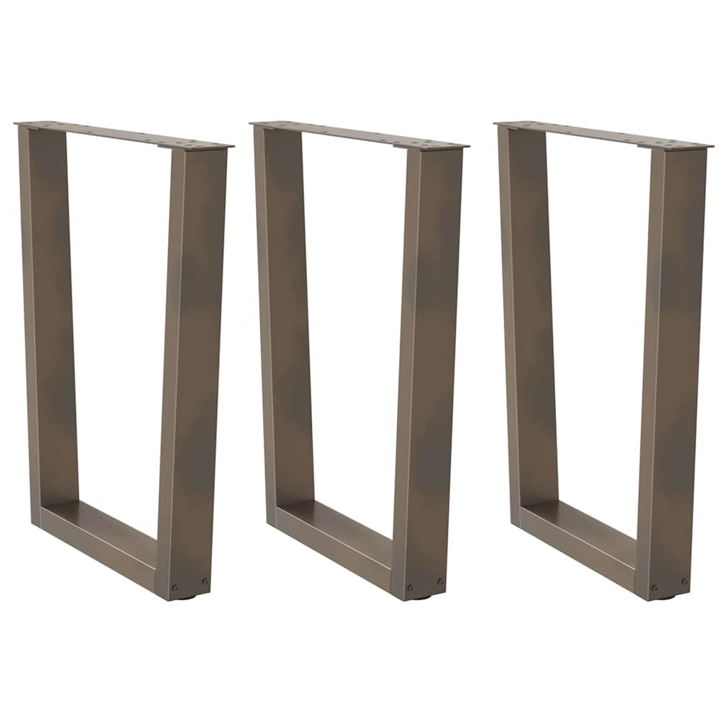vidaXL Patas para mesa de comedor en forma de V (3 unidades, acero natural, 70 x 72-73,3 cm)