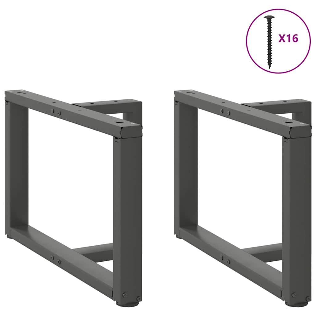 vidaXL Patas para mesa de centro en forma de T (2 unidades), antracita, 70 x 25 x (42-43) cm, acero - Image 3