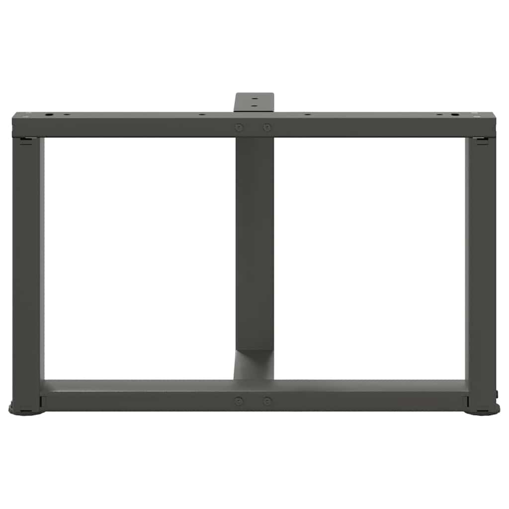 vidaXL Patas para mesa de centro en forma de T (2 unidades), antracita, 70 x 25 x (42-43) cm, acero - Image 6