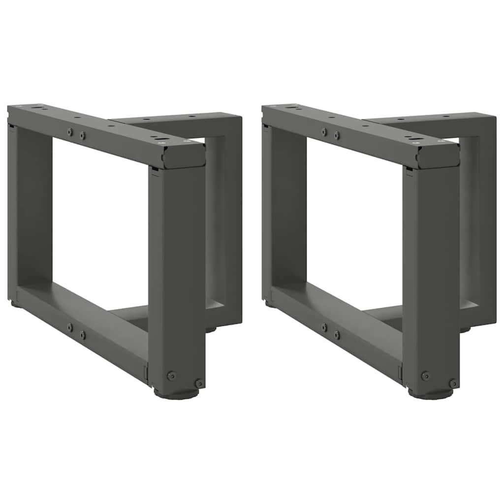 vidaXL Patas para mesa de centro en forma de T (2 unidades), antracita, 50 x 25 x (30-31) cm, acero