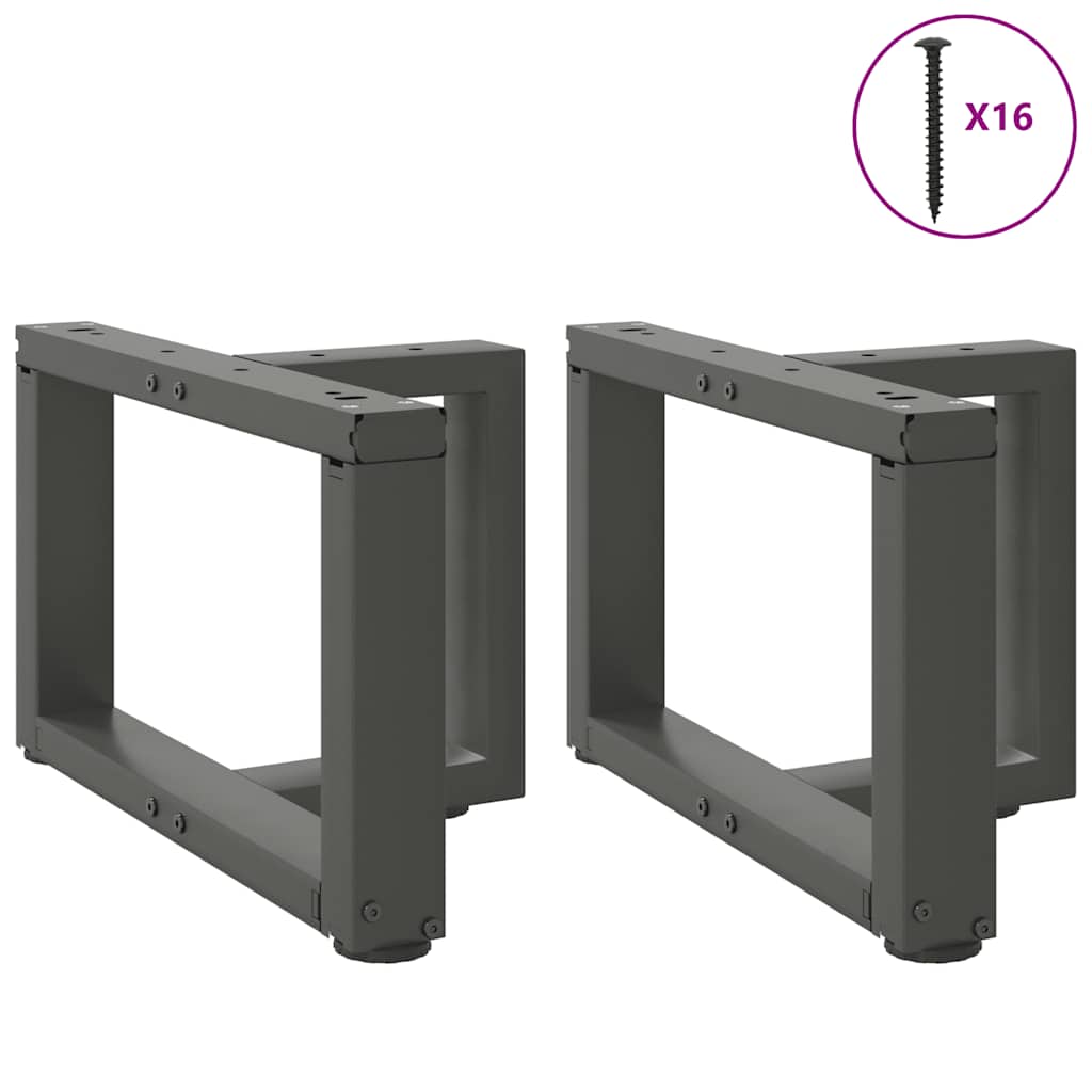 vidaXL Patas para mesa de centro en forma de T (2 unidades), antracita, 50 x 25 x (30-31) cm, acero - Image 3