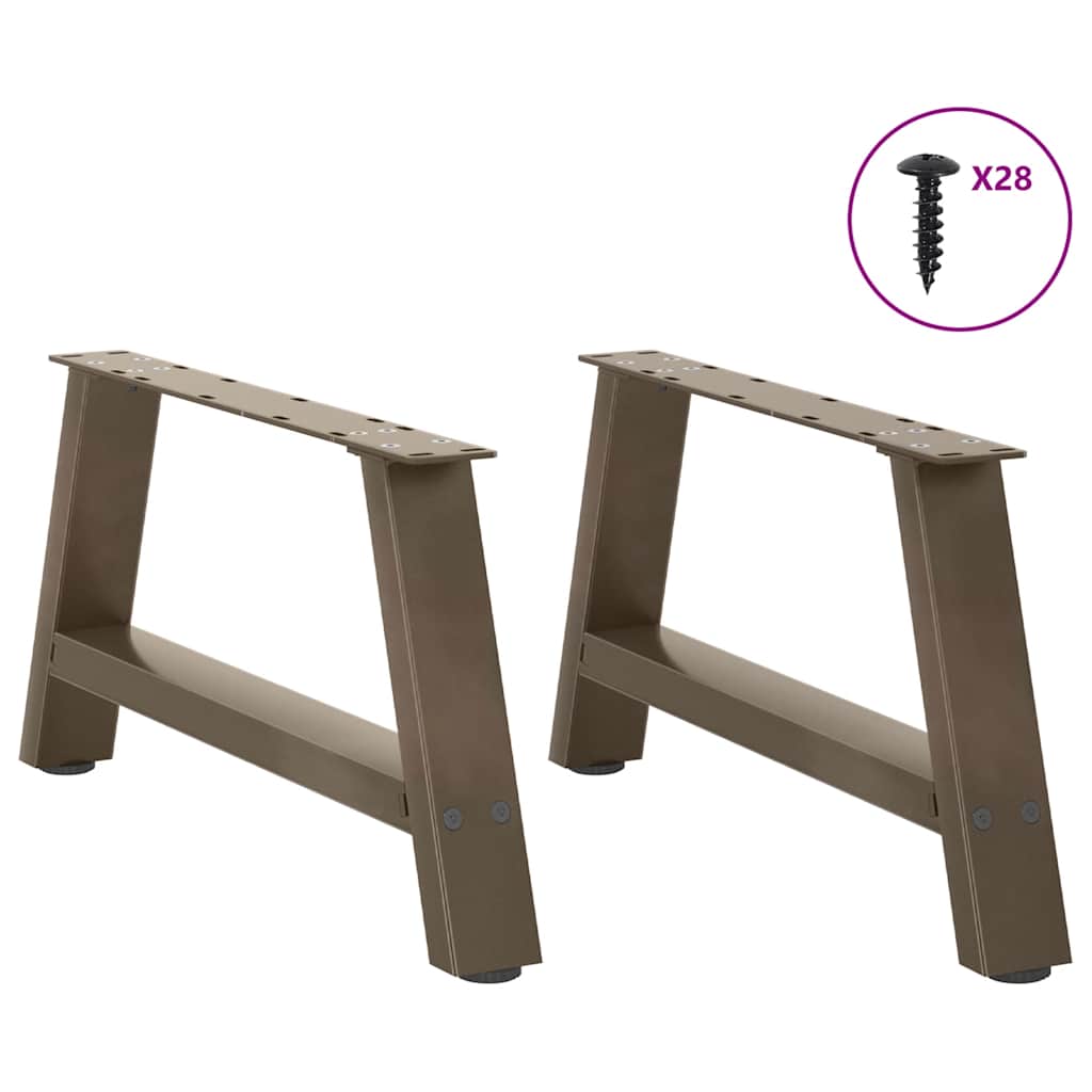 vidaXL Patas para mesa de centro en forma de A (2 unidades, 70 x 30-31 cm, acero) - Image 3