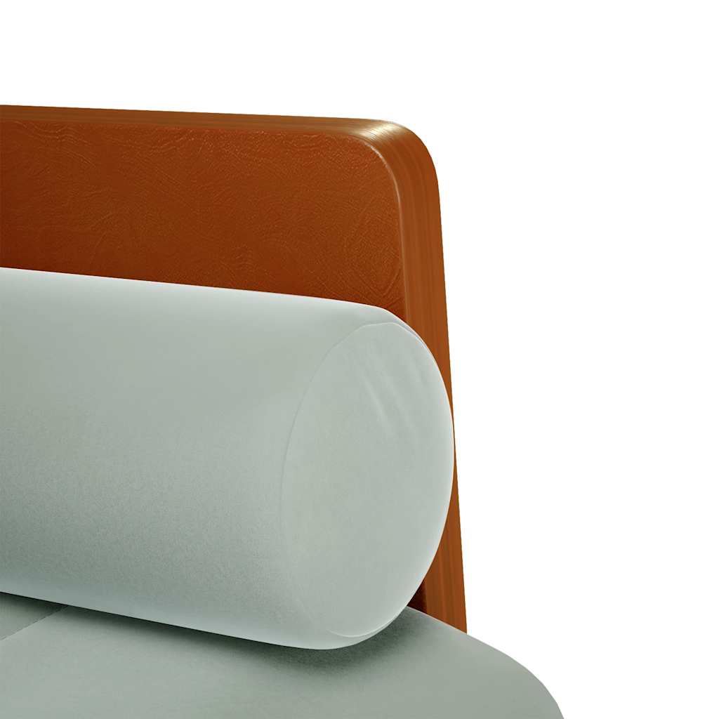 vidaXL Zweisitzer-Sofa mit Nackenrollen Hellgrau 110 cm Samt - Image 6