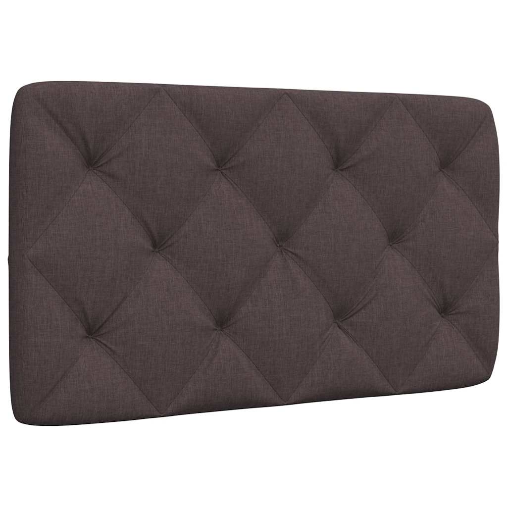 vidaXL Cabecero de cama acolchado tela marrón oscuro 90 cm