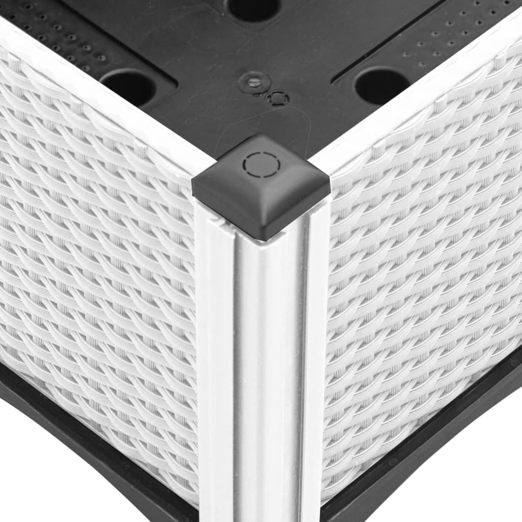 vidaXL Pflanzkasten mit Beinen Weiß 80x40x42 cm PP - Image 6