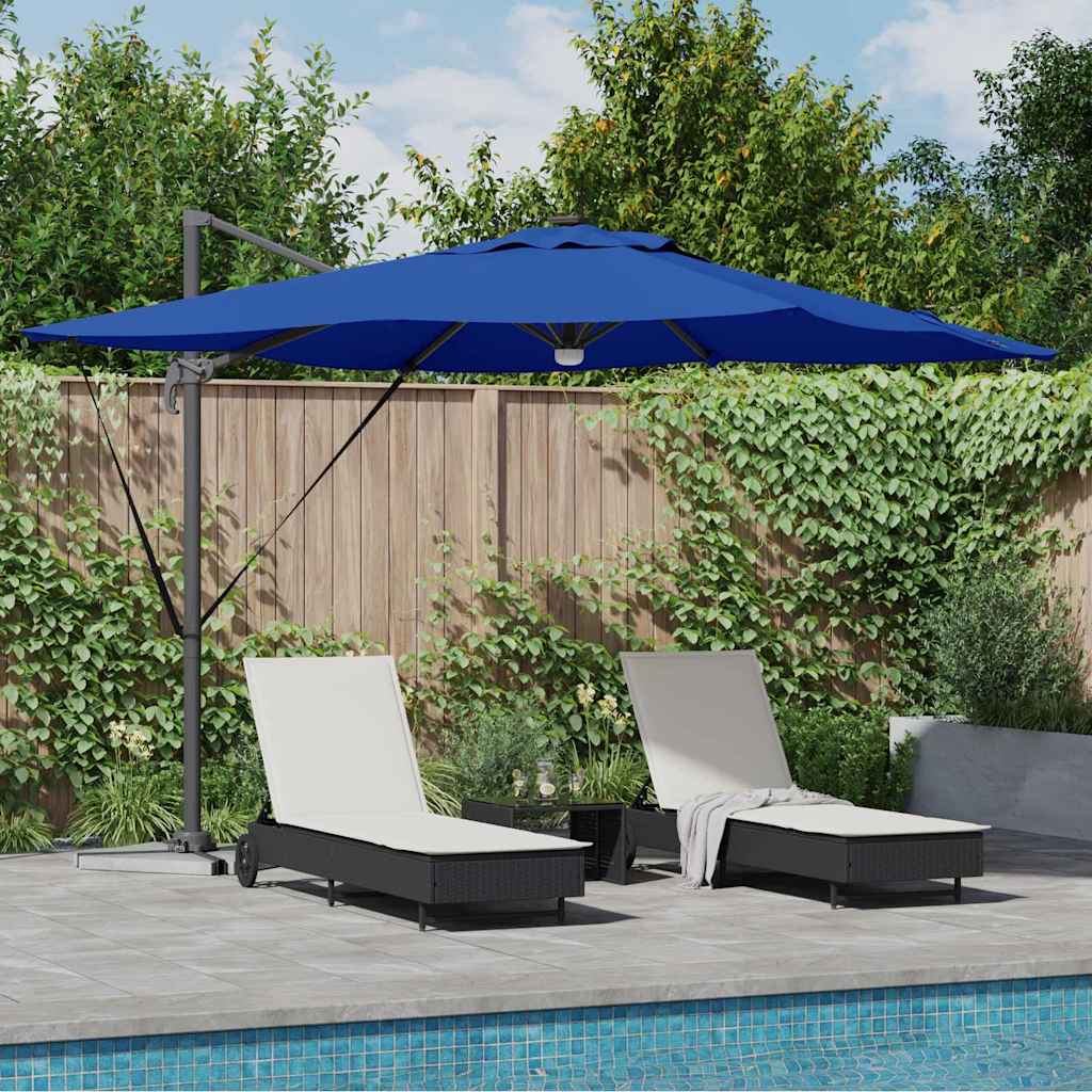 vidaXL Roma Parasol Blau 286 x 285 x 270 cm Aluminium und Polyester