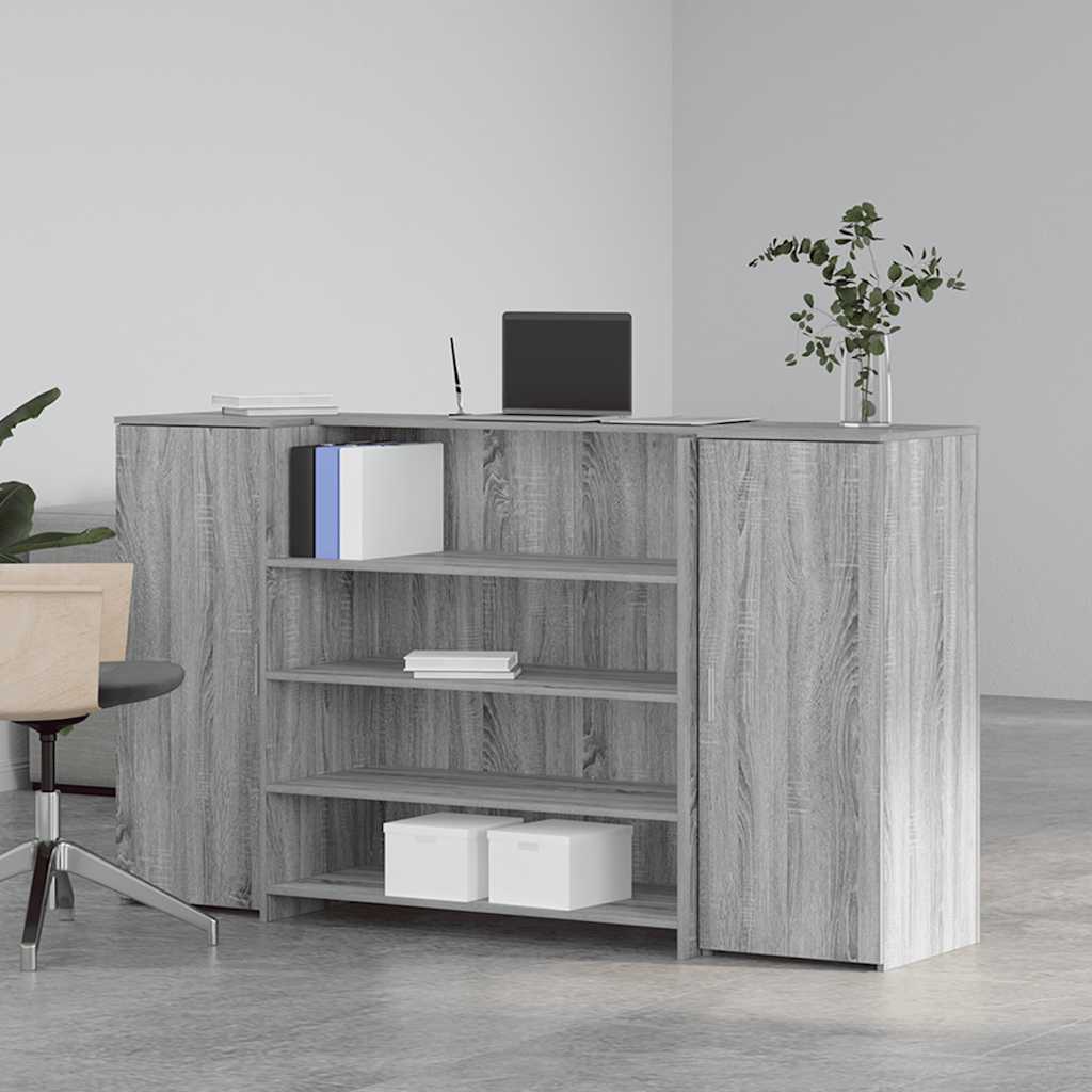 vidaXL Empfangstheke Grau Sonoma 180x50x103,5 cm Holzwerkstoff - Image 3
