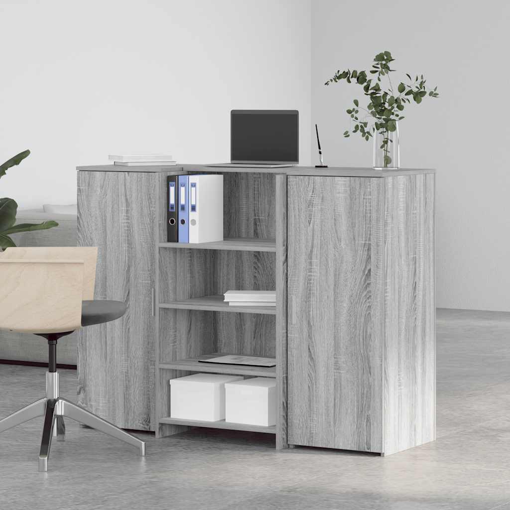 vidaXL Empfangstheke Grau Sonoma 135x50x103,5 cm Holzwerkstoff - Image 3