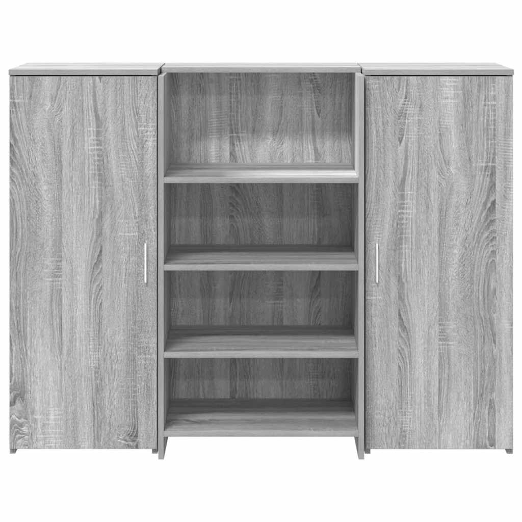 vidaXL Empfangstheke Grau Sonoma 135x50x103,5 cm Holzwerkstoff - Image 5