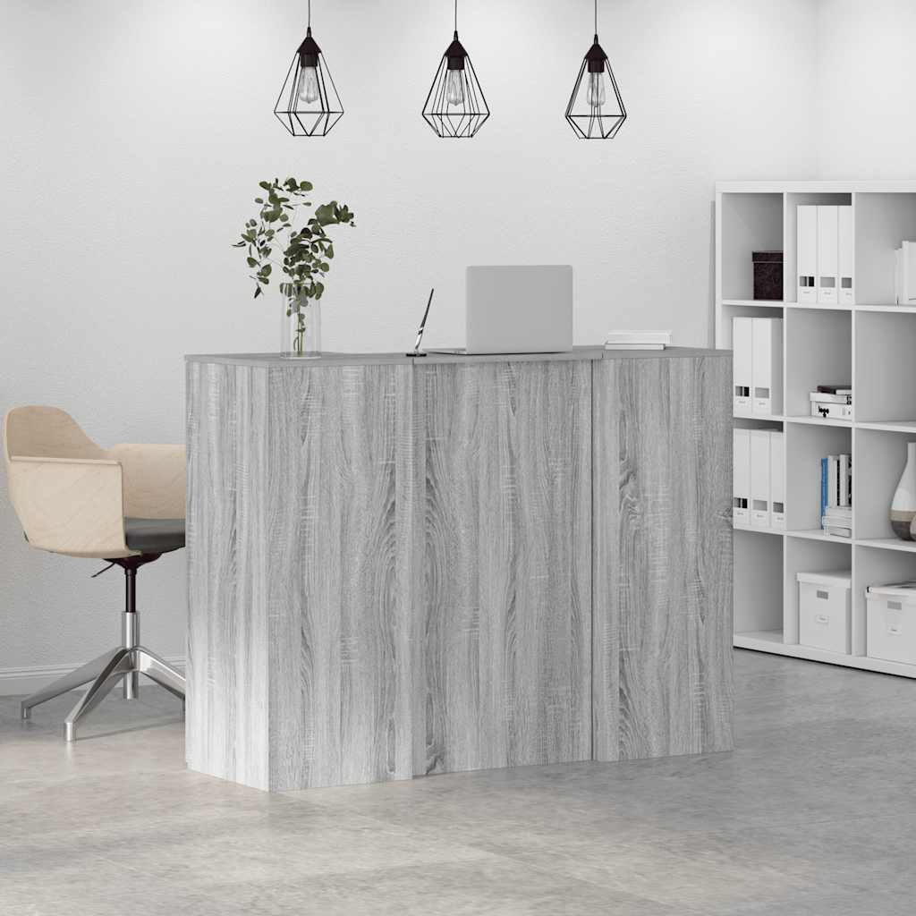 vidaXL Empfangstheke Grau Sonoma 135x50x103,5 cm Holzwerkstoff - Image 4