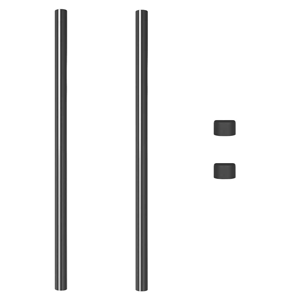 vidaXL Zaunpfosten 2 pcs Grau 110 cm Pulverbeschichteter Stahl - Image 4
