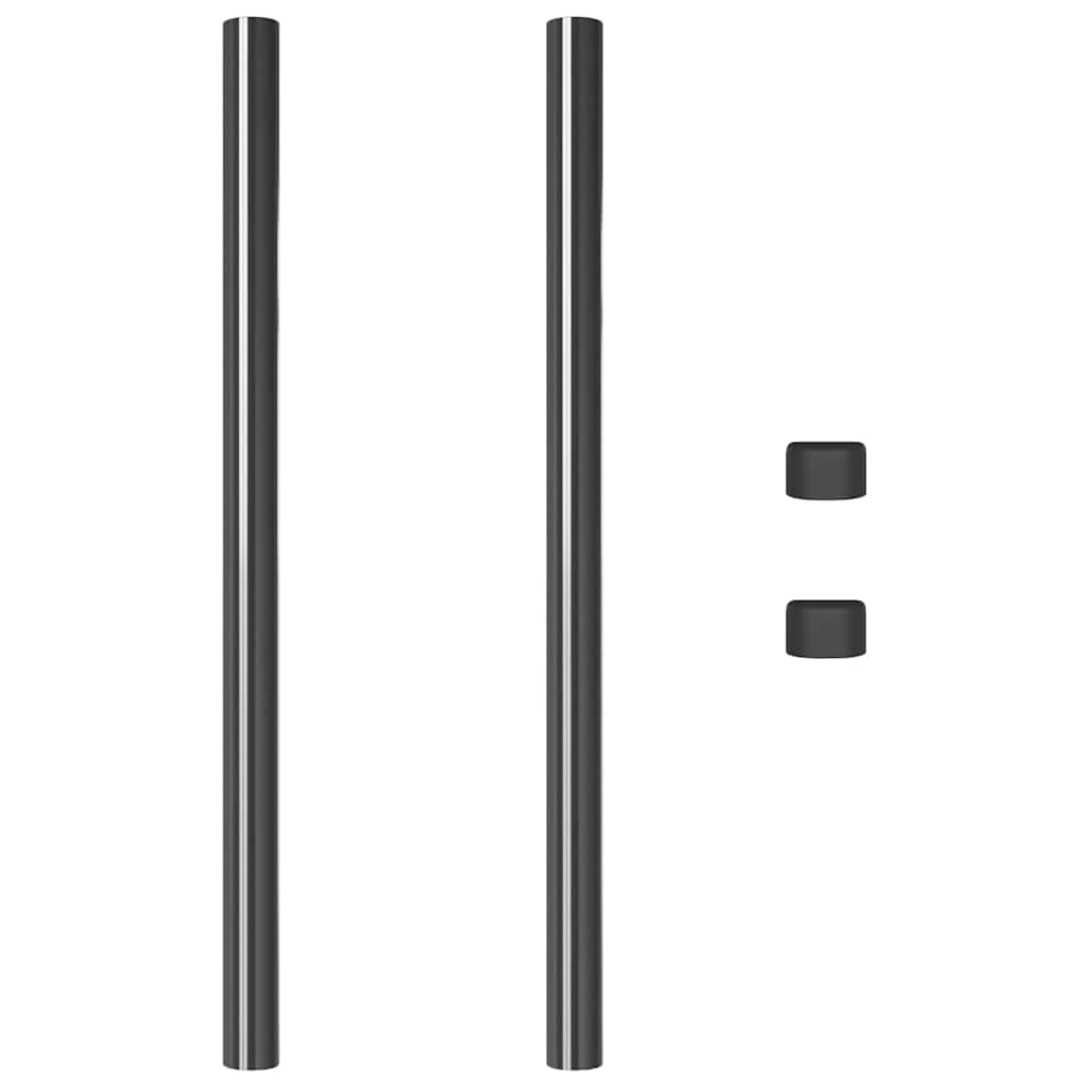 vidaXL Zaunpfosten 2 pcs Grau 90 cm Pulverbeschichteter Stahl - Image 4