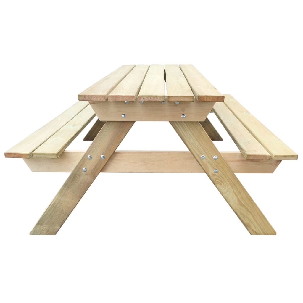 vidaXL Table de pique-nique 150 x 135 x 71,5 cm Bois - Image 3