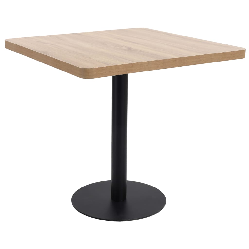 vidaXL Mesa de bistró MDF marrón claro 80x80 cm