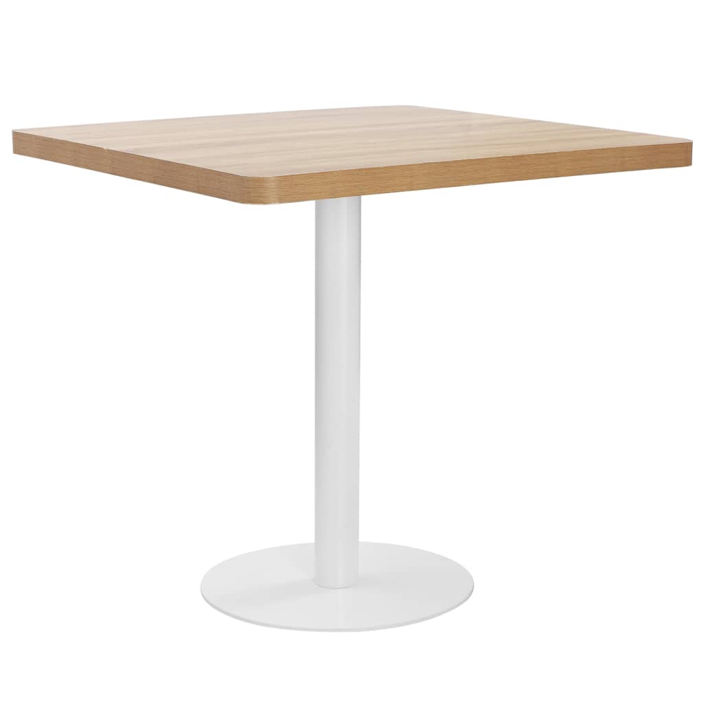 vidaXL Mesa de bistró MDF marrón claro 80x80 cm
