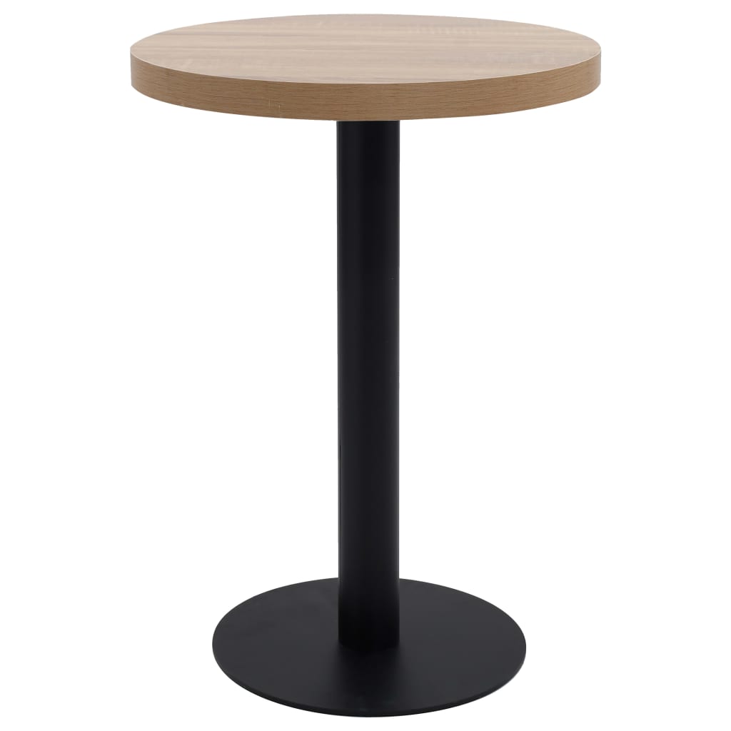vidaXL Mesa de bistró MDF marrón claro 60 cm