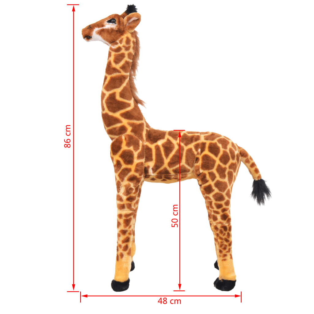 vidaXL Plüschtier Giraffe Stehend Plüsch Braun und Gelb XXL - Image 5