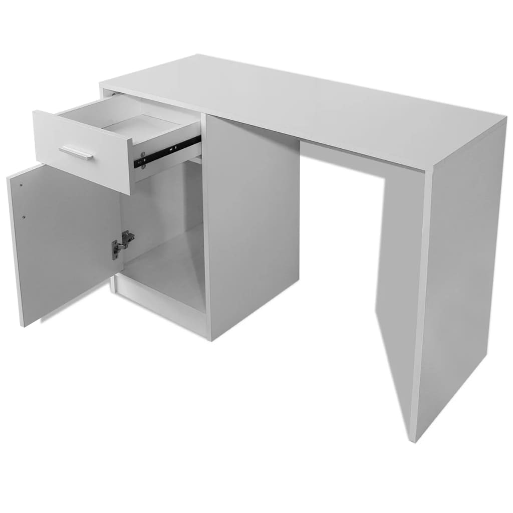 vidaXL Schreibtisch mit Schublade und Schrank Weiß 100x40x73 cm - Image 4