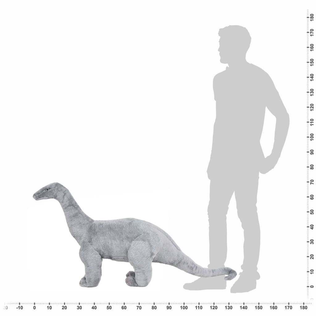vidaXL Plüschtier Brachiosaurus Stehend Plüsch Grau XXL - Image 4