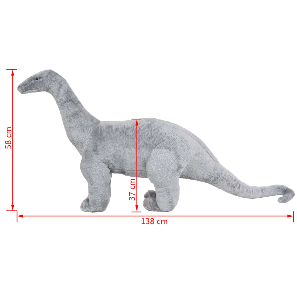 vidaXL Plüschtier Brachiosaurus Stehend Plüsch Grau XXL - Image 5