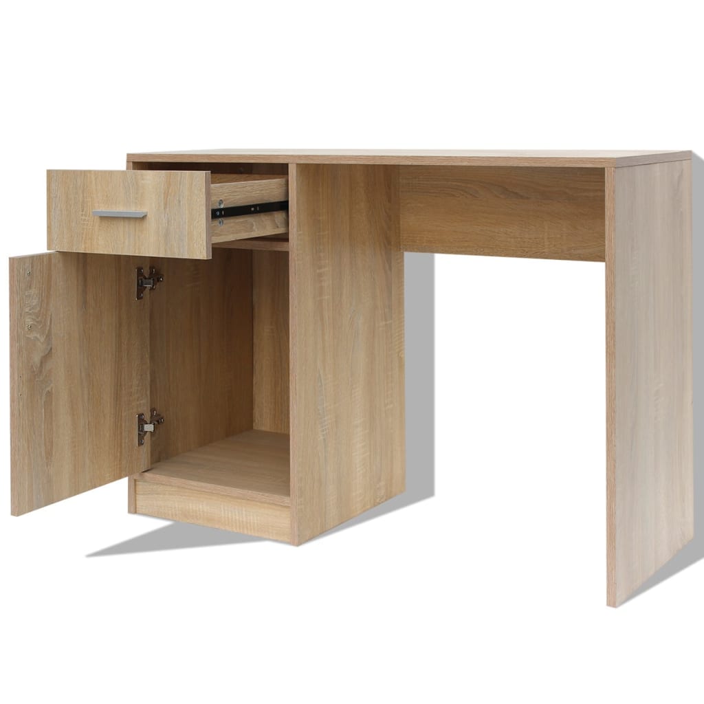 vidaXL Schreibtisch mit Schublade und Schrank Eiche 100x40x73 cm - Image 4