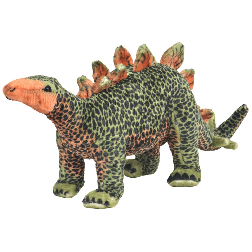 vidaXL Plüschtier Stegosaurus Stehend Plüsch Grün und Orange XXL