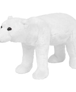 vidaXL Plüschtier Eisbär Stehend Plüsch Weiß XXL