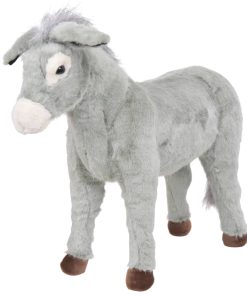 vidaXL Plüschtier Esel Stehend Plüsch Grau XXL