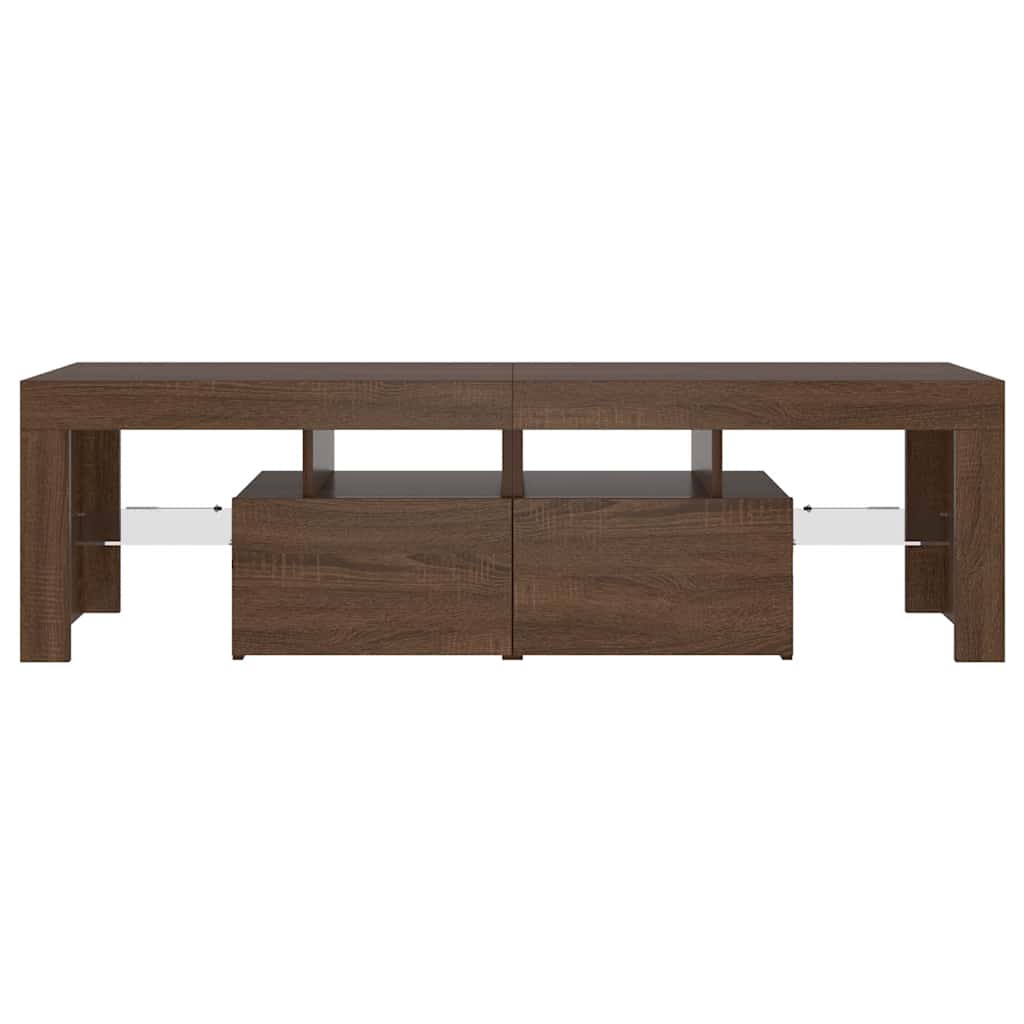 vidaXL Meuble TV avec lumières LED Chêne marron 140x36,5x40 cm - Image 6