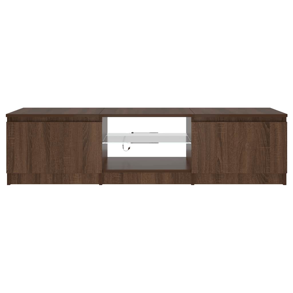 vidaXL Meuble TV avec lumières LED Chêne marron 140x40x36 cm - Image 6