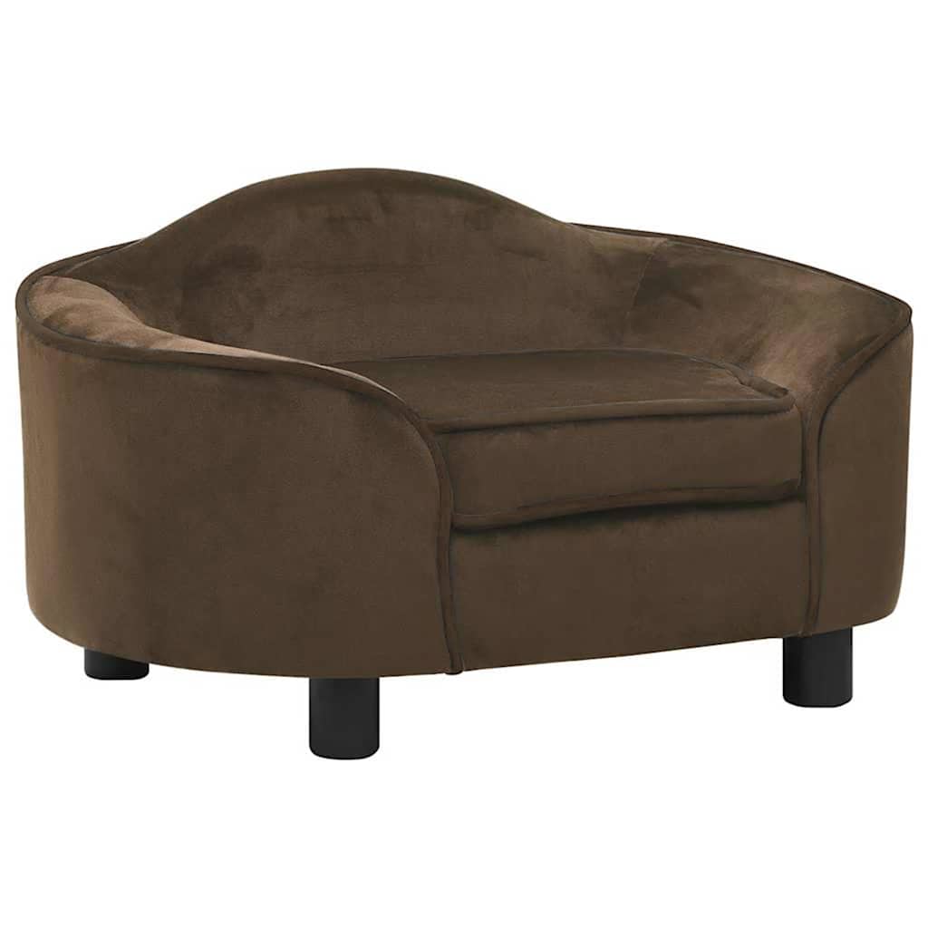 vidaXL Canapé pour chien Marron 67x47x36 cm Peluche