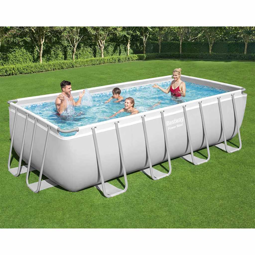 Bestway Ensemble de piscine Power Steel Rectangulaire 488x244x122 cm