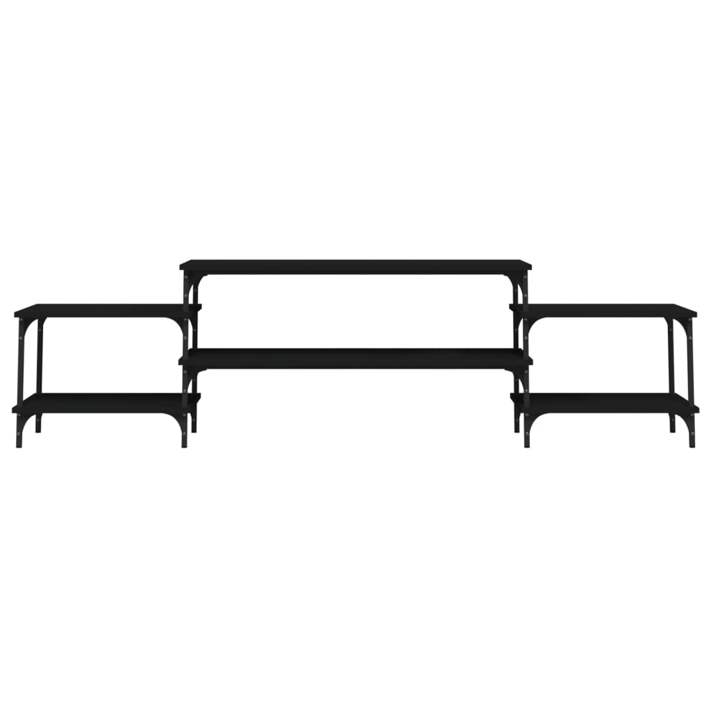 vidaXL TV-Schrank Schwarz 197x35x52 cm Holzwerkstoff - Image 5
