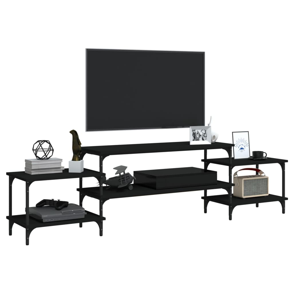 vidaXL TV-Schrank Schwarz 197x35x52 cm Holzwerkstoff - Image 4